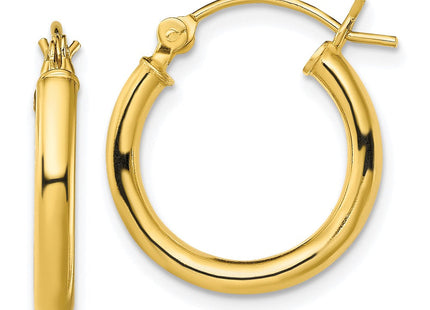 Sterling Silver Gold-Tone Polished 2. Hoop Earrings (Style QE13154)