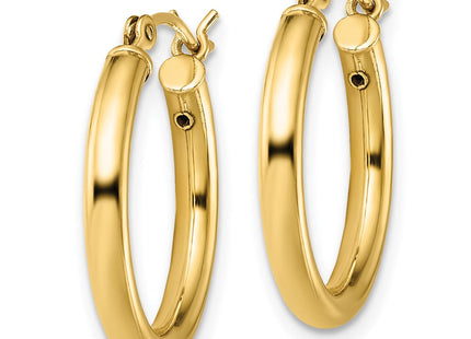 Sterling Silver Gold-Tone Polished 2. Hoop Earrings (Style QE13155)