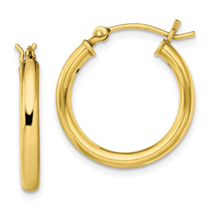 Sterling Silver Gold-Tone Polished 2. Hoop Earrings (Style QE13155)