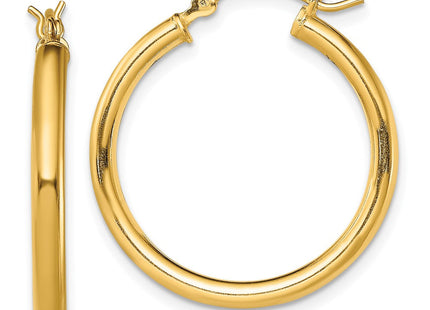 Sterling Silver Gold-Tone Polished 2. Hoop Earrings (Style QE13156)