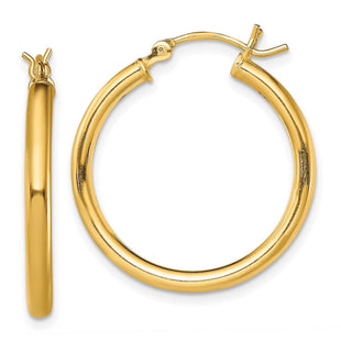 Sterling Silver Gold-Tone Polished 2. Hoop Earrings (Style QE13156)