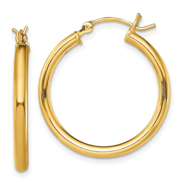 Sterling Silver Gold-Tone Polished 2. Hoop Earrings
