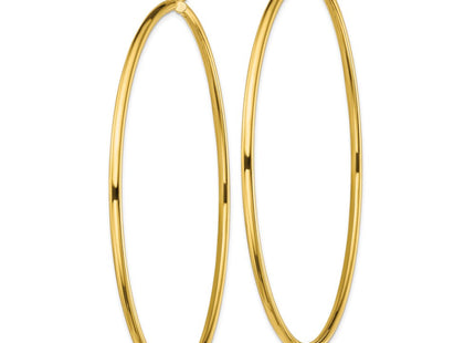 Sterling Silver Gold-Tone Polished 2. Hoop Earrings (Style QE13157)