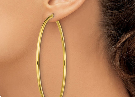 Sterling Silver Gold-Tone Polished 2. Hoop Earrings (Style QE13157)
