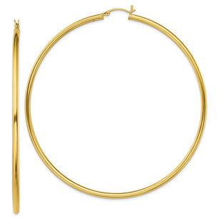 Sterling Silver Gold-Tone Polished 2. Hoop Earrings (Style QE13157)