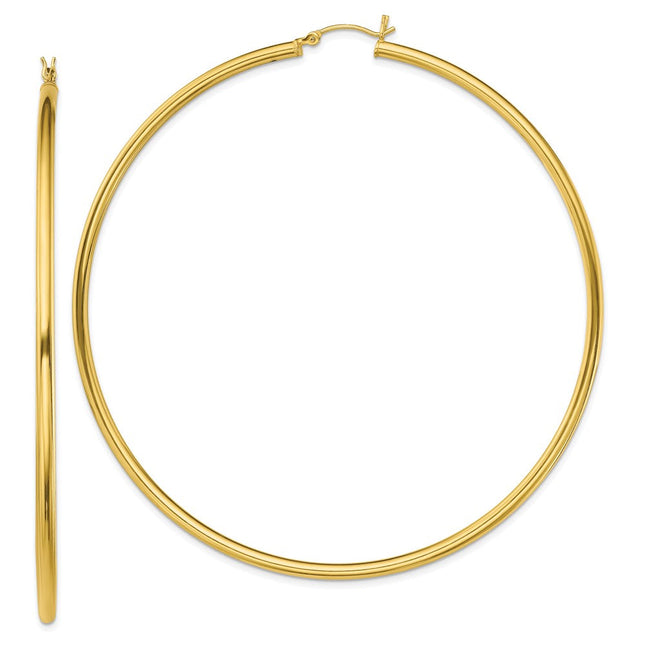 Sterling Silver Gold-Tone Polished 2. Hoop Earrings