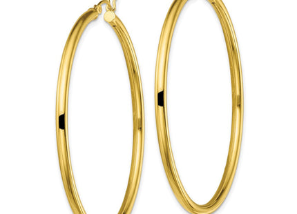 Sterling Silver Gold-Tone Polished 2. Hoop Earrings (Style QE13158)