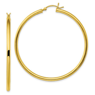 Sterling Silver Gold-Tone Polished 2. Hoop Earrings (Style QE13158)