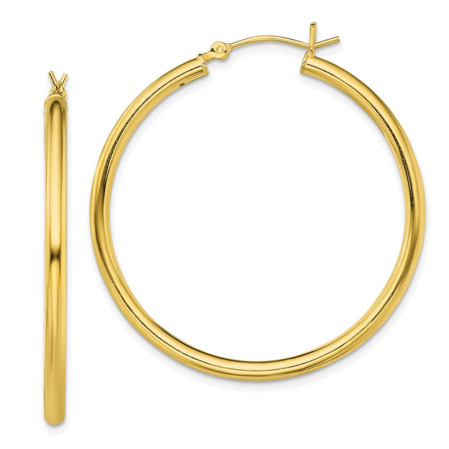 Sterling Silver Gold-Tone Polished 2. Hoop Earrings