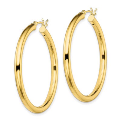 Sterling Silver Gold-Tone Polished Hoop Earrings, 40 x 3mm