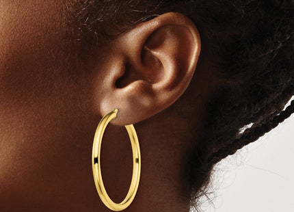 Sterling Silver Gold-Tone Polished Hoop Earrings (Style QE13161)
