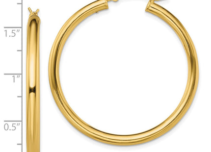 Sterling Silver Gold-Tone Polished Hoop Earrings (Style QE13161)
