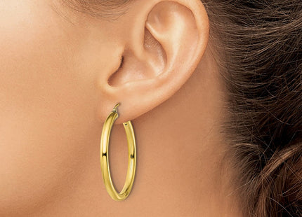 Sterling Silver Gold-Tone Polished Hoop Earrings (Style QE13162)