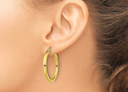 Sterling Silver Gold-Tone Polished Hoop Earrings (Style QE13164)