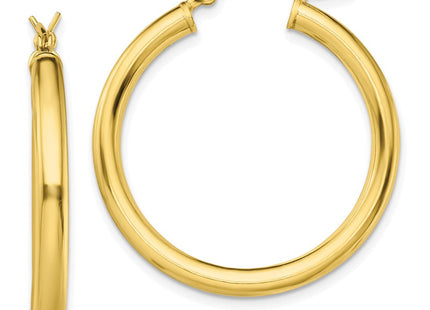 Sterling Silver Gold-Tone Polished Hoop Earrings (Style QE13164)