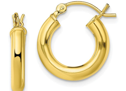 Sterling Silver Gold-Tone Polished Hoop Earrings (Style QE13166)