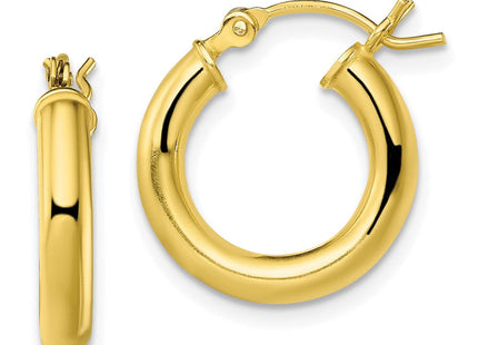 Sterling Silver Gold-Tone Polished Hoop Earrings (Style QE13168)