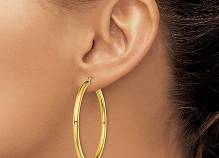 Sterling Silver Gold-Tone Polished Hoop Earrings (Style QE13169)