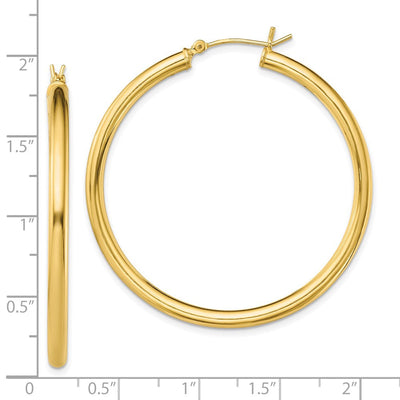 Sterling Silver Gold-Tone Polished Hoop Earrings, 45 x 3mm