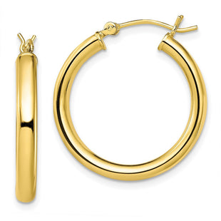 Sterling Silver Gold-Tone Polished Hoop Earrings (Style QE13172)