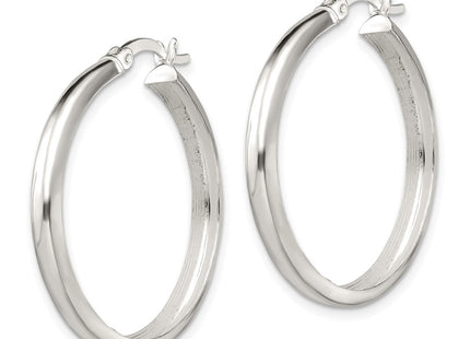 Sterling silver hoop earrings, alternate view