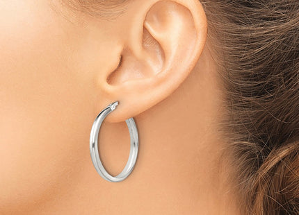 Sterling silver hoop earrings, another view