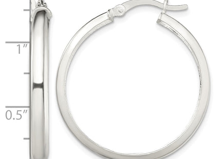 Sterling silver hoop earrings, further view