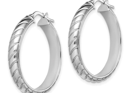 Sterling silver hoop earrings, alternate view