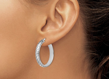 Sterling silver hoop earrings, another view