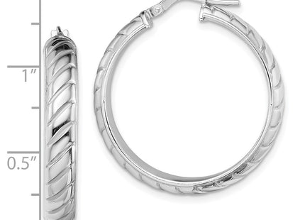 Sterling silver hoop earrings, further view