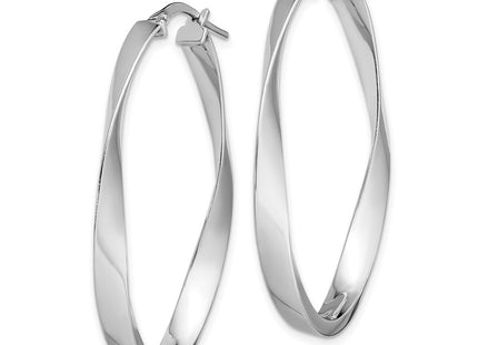 Sterling silver oval hoop earrings, alternate view