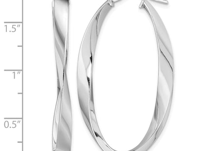 Sterling silver oval hoop earrings, further view