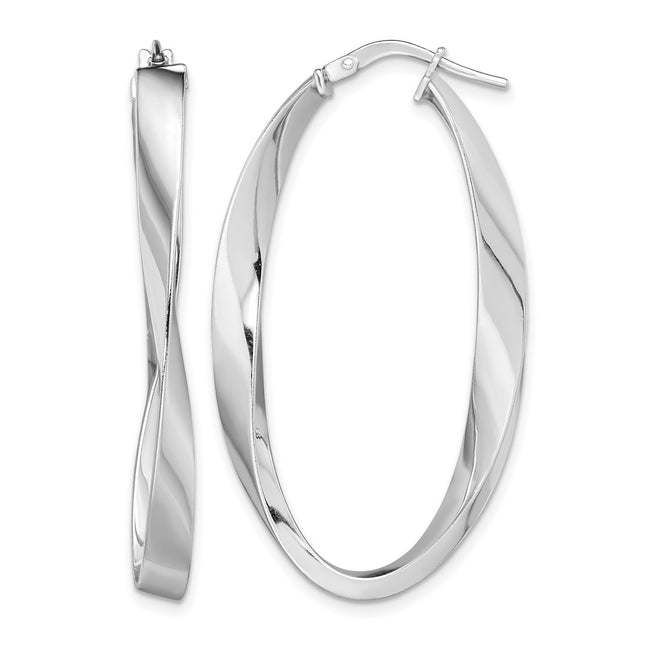 Sterling silver oval hoop earrings