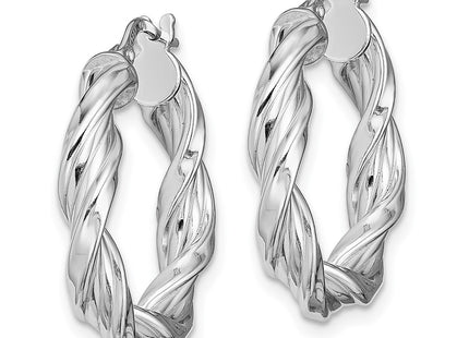 Sterling silver hoop earrings, alternate view