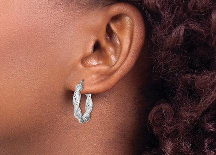 Sterling silver hoop earrings, another view