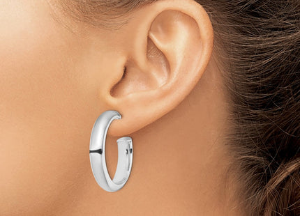 Sterling silver hoop earrings, another view