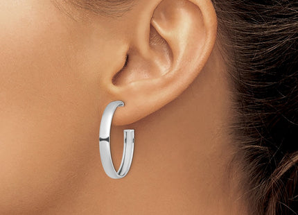 Sterling silver hoop earrings, another view