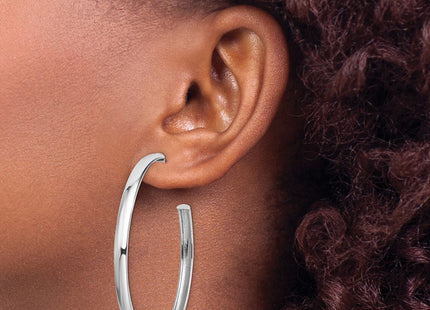 Sterling silver hoop earrings, another view
