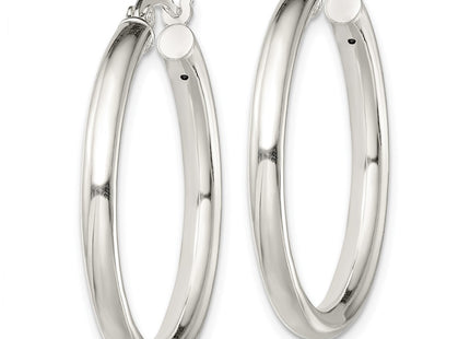 Sterling silver hoop earrings, alternate view