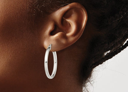 Sterling silver hoop earrings, another view