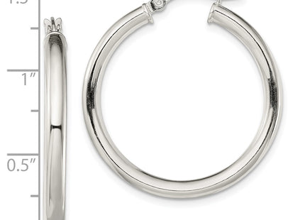 Sterling silver hoop earrings, further view