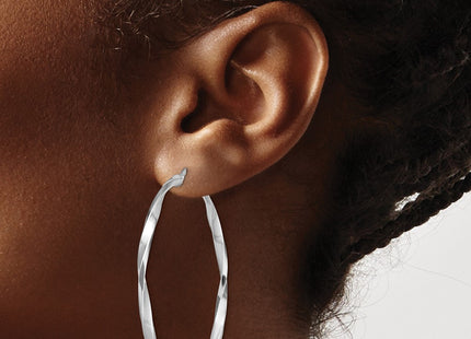 Sterling silver hoop earrings, another view