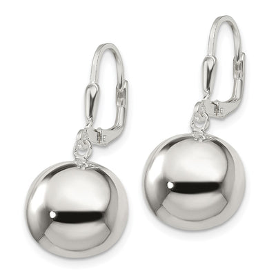 Sterling Silver Ball Dangle Leverback Earrings