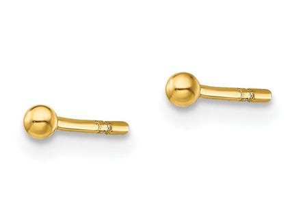 Sterling Silver Gold-Tone Polished Ball Post Earrings (Style QE13328)