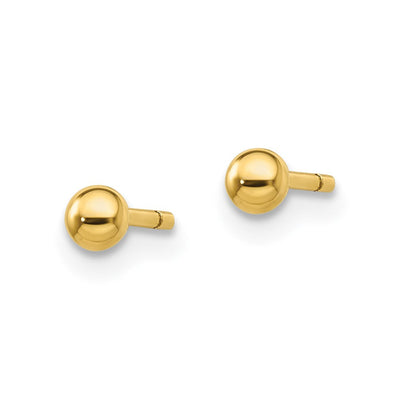 Sterling Silver Gold-Tone Polished Ball Post Earrings, 3 x 3mm