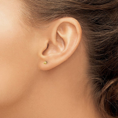 Sterling Silver Gold-Tone Polished Ball Post Earrings, 3 x 3mm