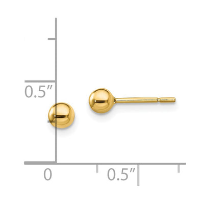 Sterling Silver Gold-Tone Polished Ball Post Earrings, 4 x 4mm