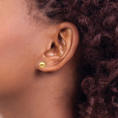 Sterling Silver Gold-Tone Polished Ball Post Earrings, 6 x 6mm