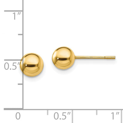 Sterling Silver Gold-Tone Polished Ball Post Earrings, 6 x 6mm