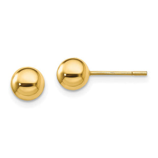 Sterling Silver Gold-Tone Polished Ball Post Earrings (Style QE13332)